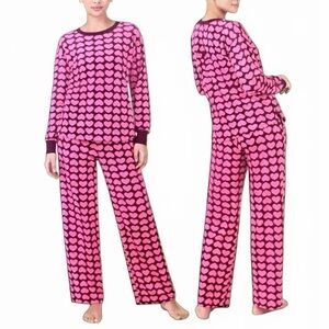 Kate Spade Pink Heart Pattern Pajama Set